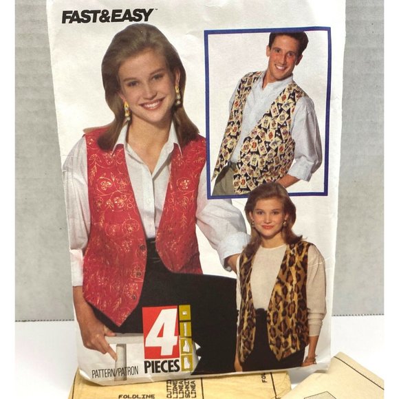 Vintage Butterick Vest Sewing Pattern 6497 Uncut Fast and Easy Size XS S M L XL - Picture 2 of 5